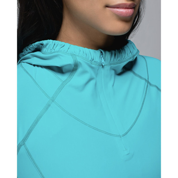 Lululemon UPF50 Lightweight Run Surf Hoodie Long Sleeve Slim 4 Turquoise - Picture 5 of 14